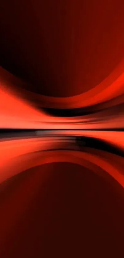 Vibrant red abstract wallpaper with dynamic curves.