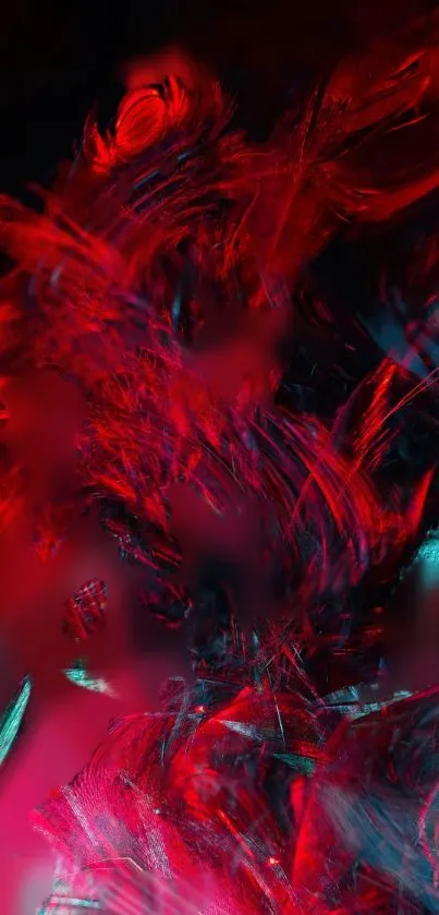 Vibrant red abstract wallpaper with dynamic brush strokes and bold contrasts.