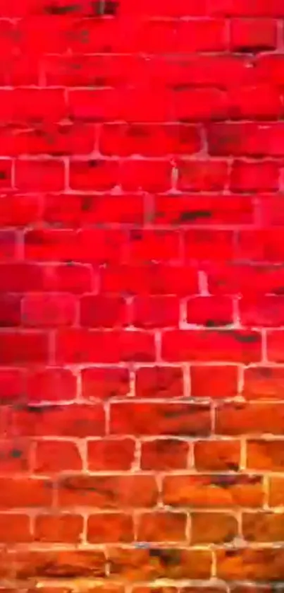 Vibrant red brick wall texture wallpaper for mobile devices.