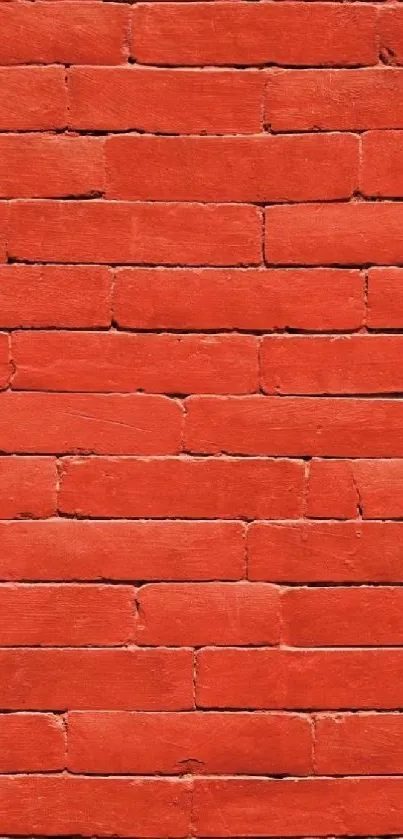 Vibrant red brick wall background for mobile wallpaper.