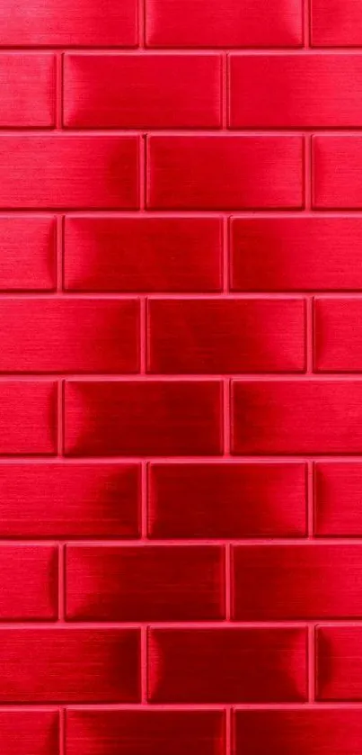 Vibrant red brick pattern wallpaper.