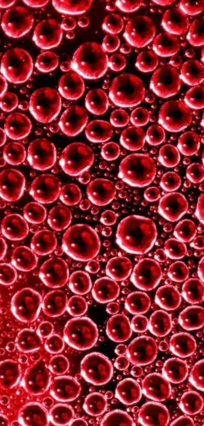 Vibrant red bubble mobile wallpaper with dynamic hydrographic design.