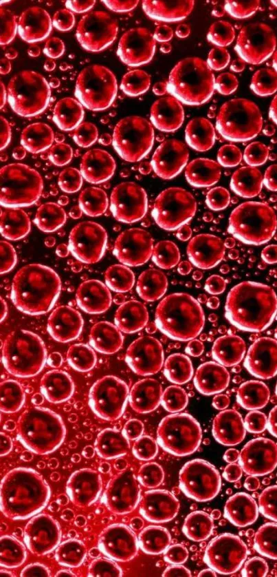 Vibrant red bubbles pattern mobile wallpaper.