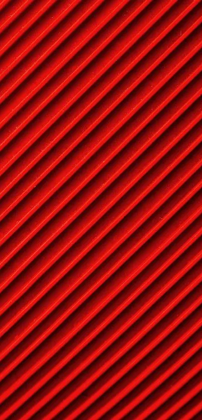 Vibrant red diagonal lines wallpaper with bold texture for phones.