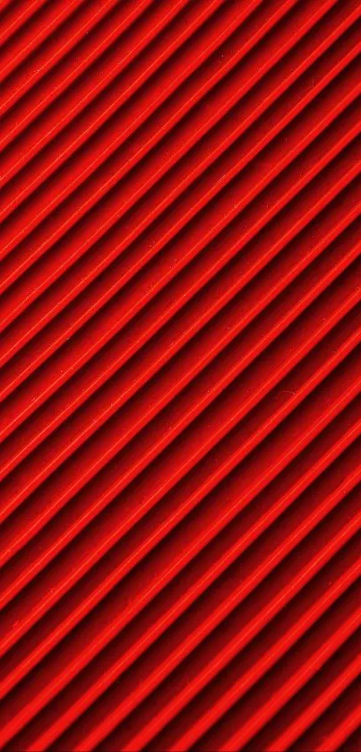 Vibrant red wallpaper with diagonal lines pattern.