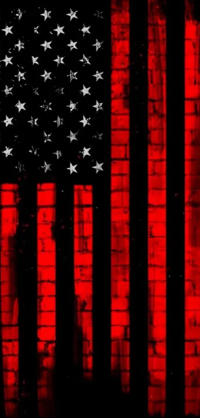 Vibrant mobile wallpaper with red and black American flag design.