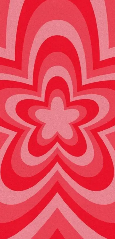 Vibrant red flower pattern wallpaper with bold design.