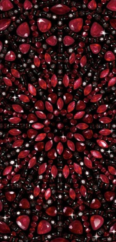 Vibrant red gemstone pattern wallpaper for mobile devices.