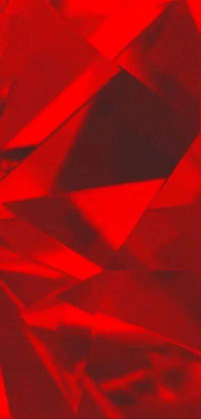 Vibrant red geometric abstract wallpaper design.