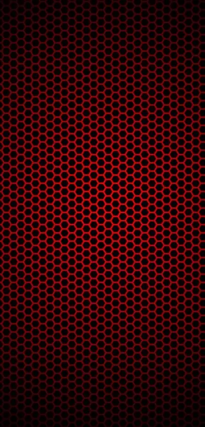 Vibrant red hexagonal pattern wallpaper for mobile screens.