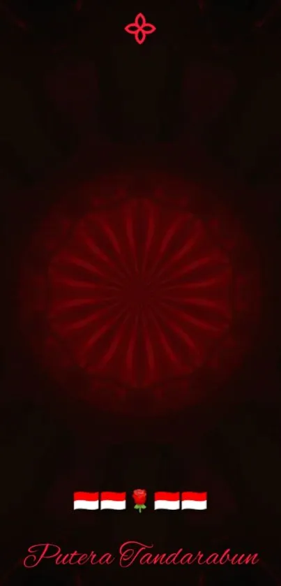 Red kaleidoscope mobile wallpaper with intricate design.