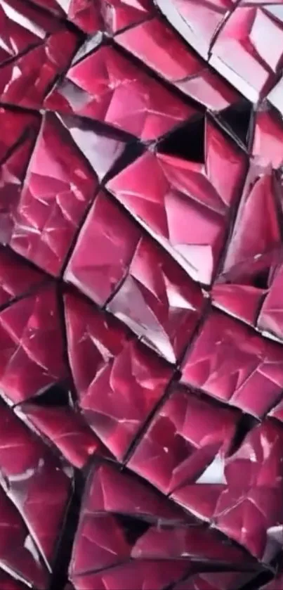 Vibrant red mosaic pattern wallpaper.