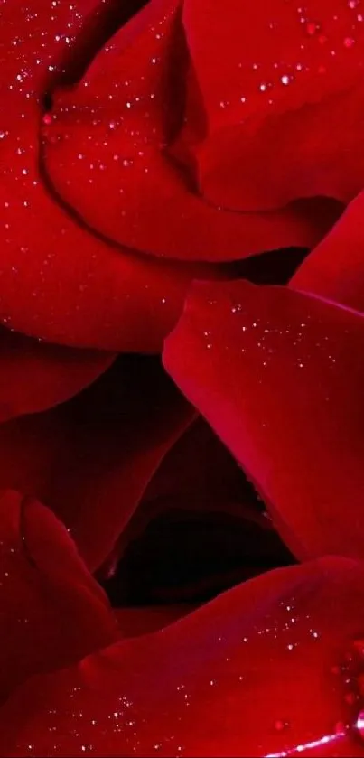 Vibrant red rose petals mobile wallpaper