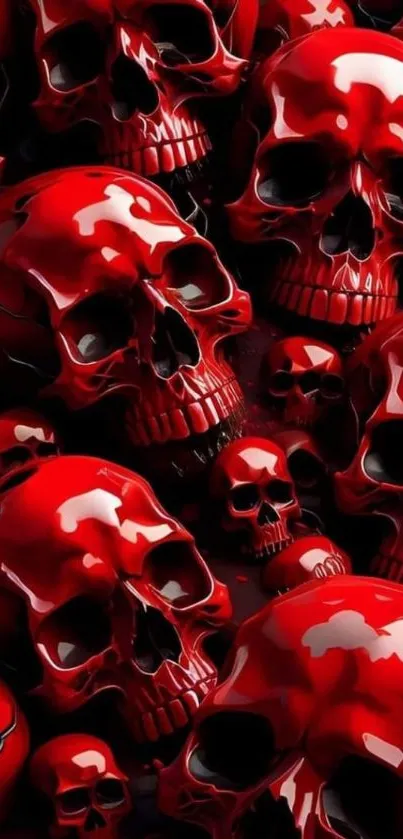 Crimson red skull design mobile wallpaper, perfect for gothic art lovers.