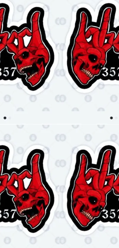 Bold red skull pattern mobile wallpaper design.