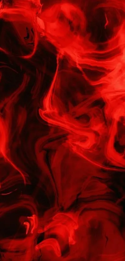 Vibrant red smoke art wallpaper design.