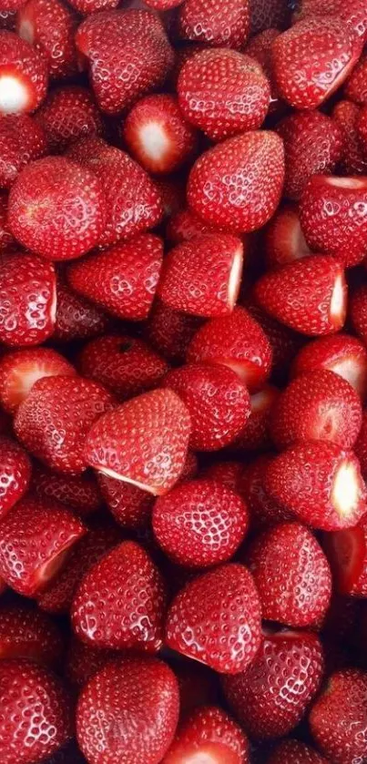 Vibrant wallpaper of fresh red strawberries.