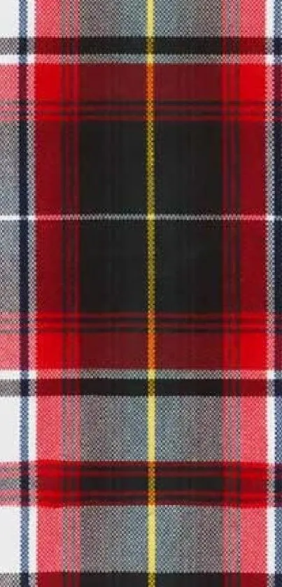 Red and black tartan plaid phone wallpaper with bold checkered pattern.