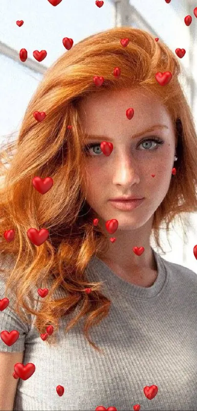 Portrait of a redhead woman in soft natural lighting.