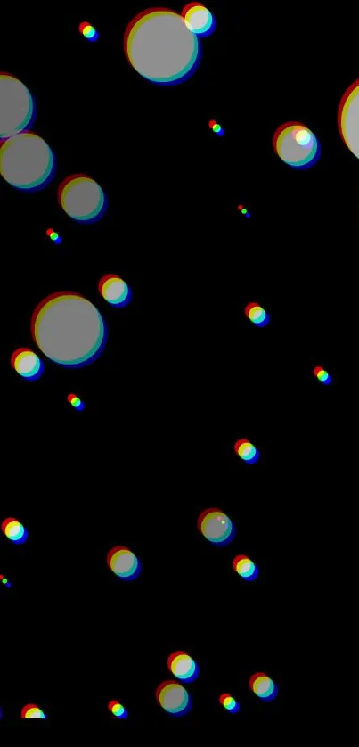 Retro colorful dots on black mobile phone background.