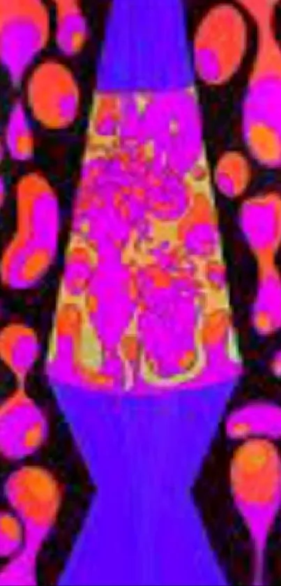 Vibrant retro lava lamp wallpaper with neon colors and abstract design.