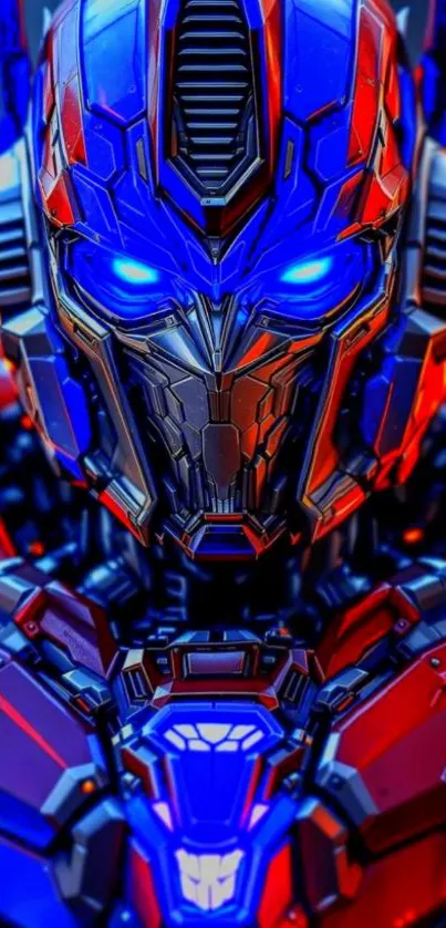 Vibrant sci-fi robot with metallic details.