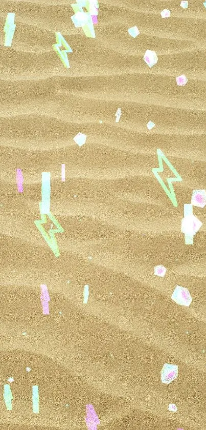 Sand dunes wallpaper with pastel lightning and shapes.