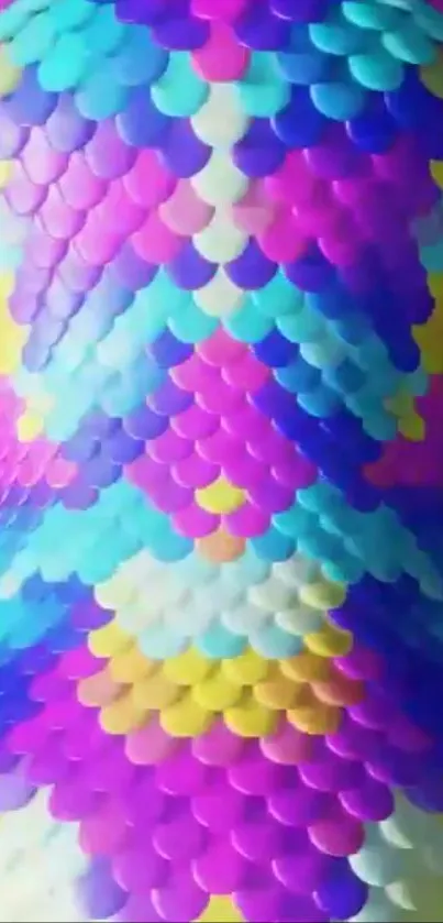 Vibrant colorful scales wallpaper pattern.