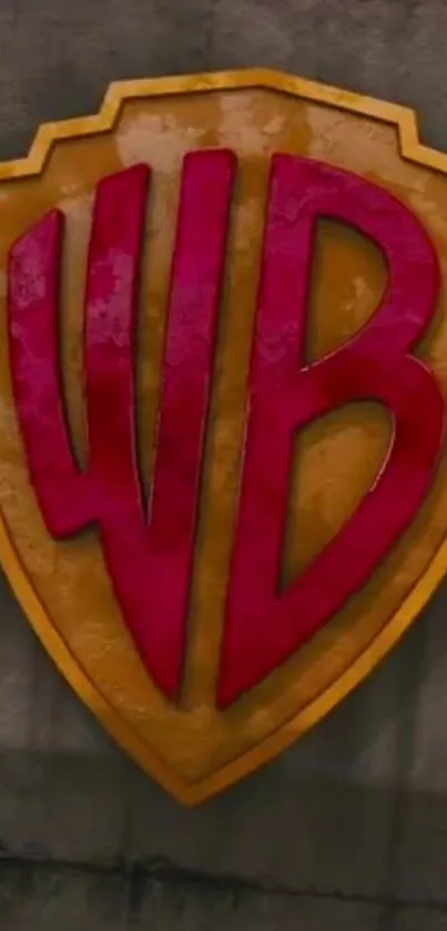 Vibrant WB logo with a red and gold design on a textured background.