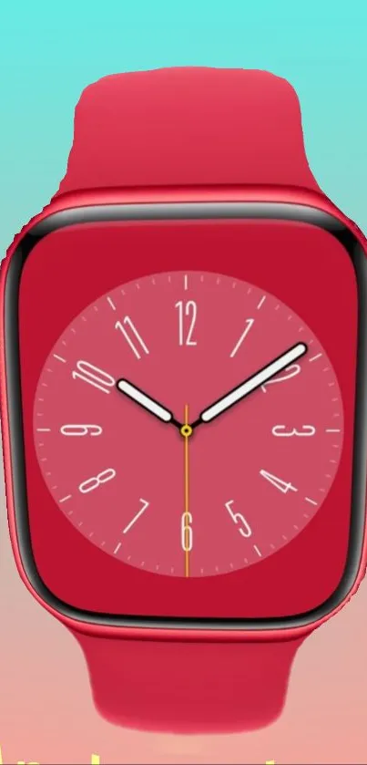 Red smartwatch wallpaper with stylish display.