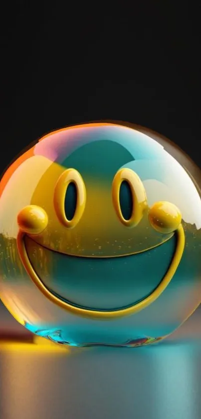 Colorful transparent smiley face art for vibrant mobile wallpaper.