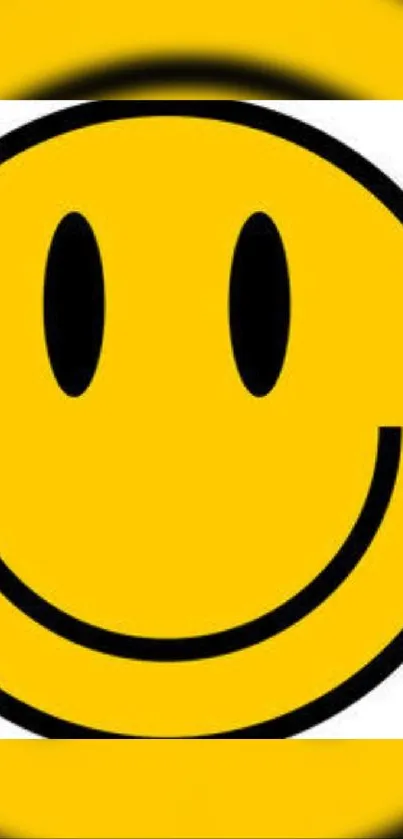 Vibrant yellow smiley face mobile wallpaper.