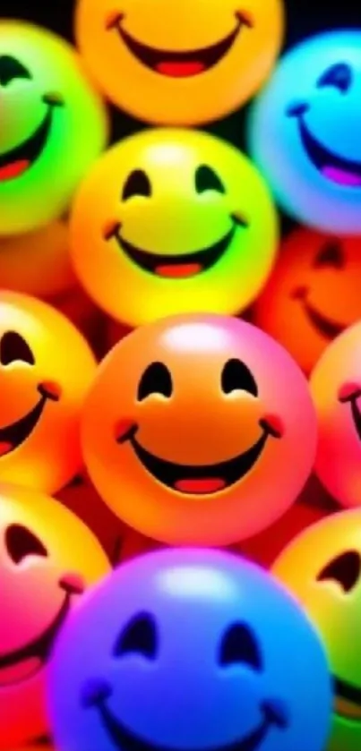 Vibrant and cheerful smiley faces wallpaper.