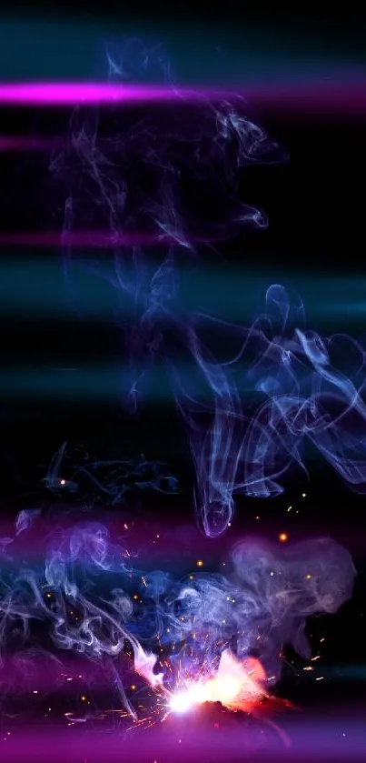 Colorful digital smoke art wallpaper with vibrant hues.