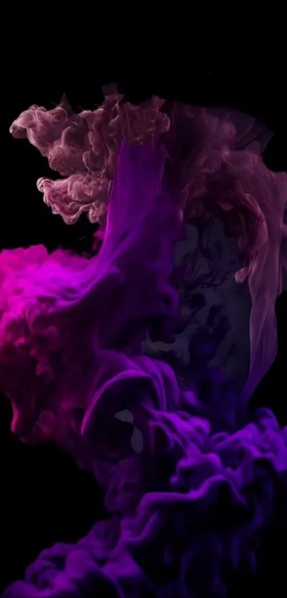 Vibrant pink and purple smoke art wallpaper for mobile.