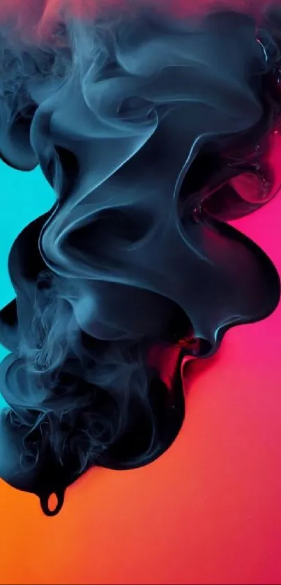 Vibrant abstract phone wallpaper with colorful smoke.