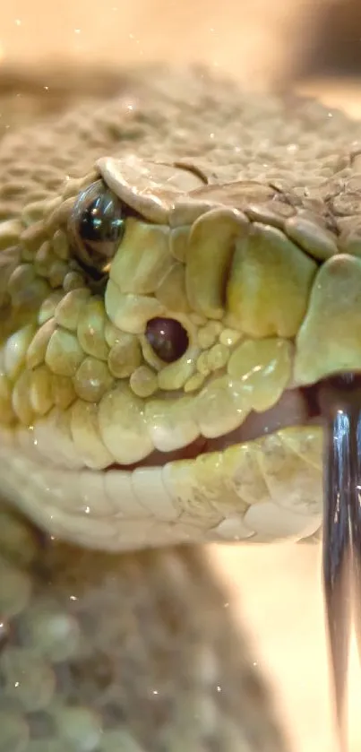 Close-up of a detailed snake with textured scales and vibrant colors.