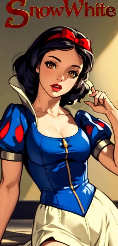 Anime-style Snow White wallpaper with a vibrant design.