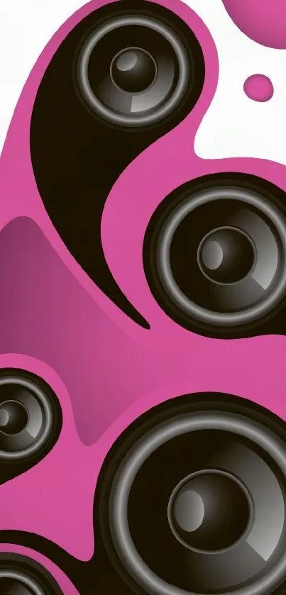 Dynamic speaker art with magenta and black design for mobile wallpaper.