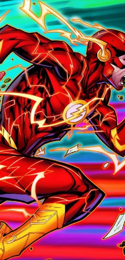 Comic art of a speedster in vibrant motion, red and dynamic.