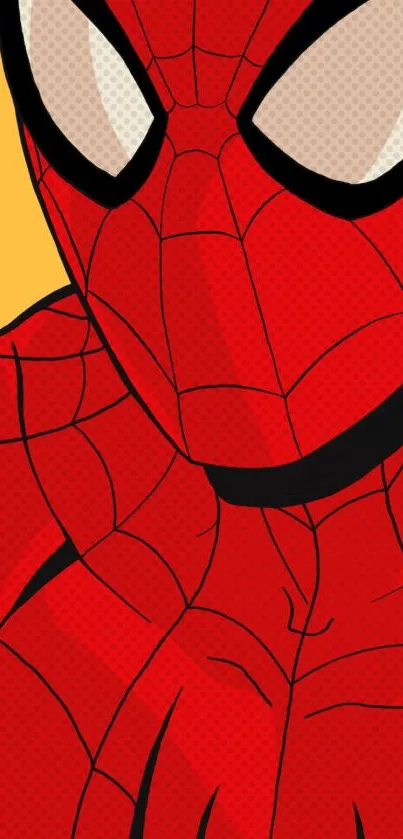 Colorful Spider-Man illustration with red suit and bold design.