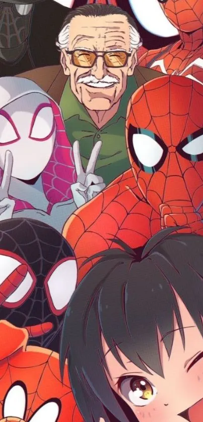 Vibrant Spider-Man wallpaper featuring multiple characters.