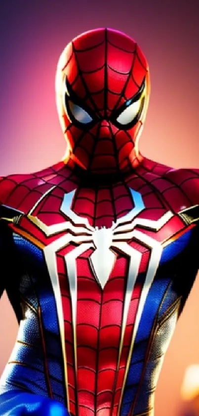 Vibrant spider-themed superhero wallpaper for mobile.