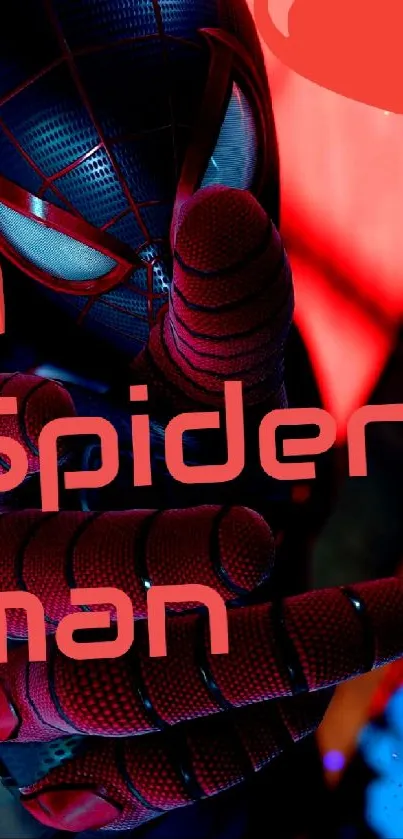 Dynamic Spiderman wallpaper with vibrant colors and superhero design.