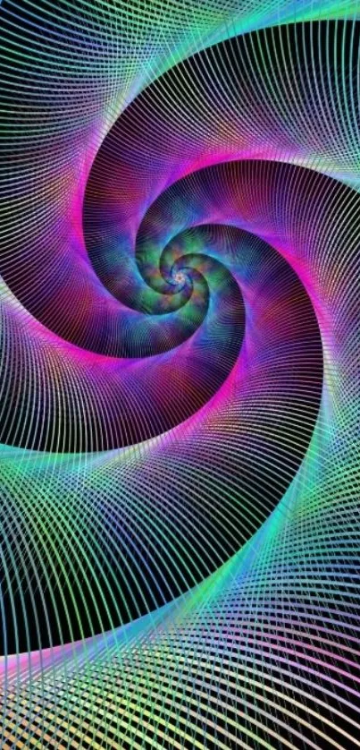 Colorful spiral abstract art mobile wallpaper.