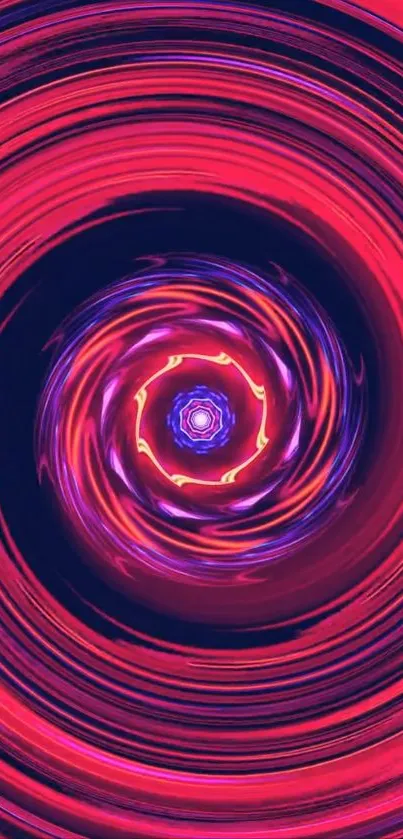 Vibrant spiral abstract design in red and purple.