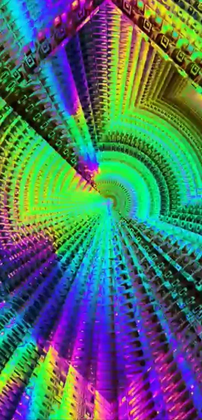 Vibrant abstract spiral design in vivid colors