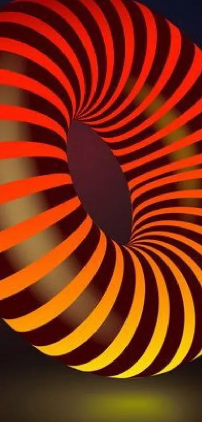 Vibrant red and orange spiral pattern wallpaper for phones.