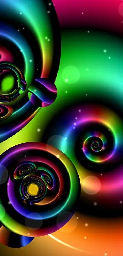 Vibrant spiral art design with colorful patterns.