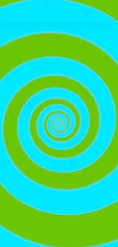 Vibrant blue and green spiral wallpaper design.